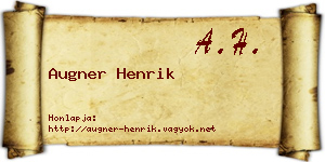 Augner Henrik névjegykártya